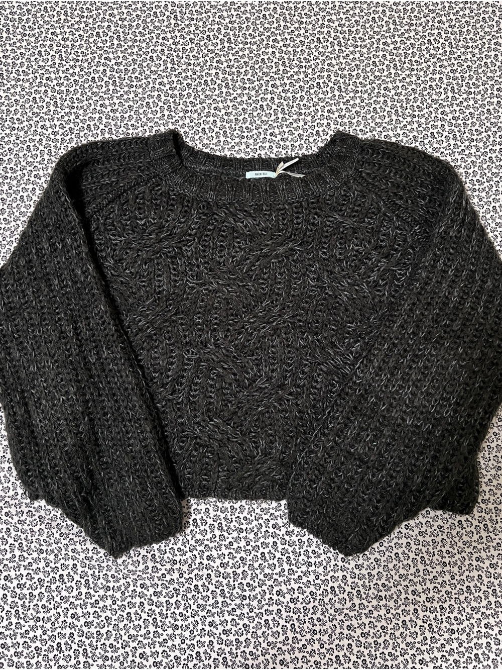 Kimchi Blue Chunky Cable Knit Crewneck Sweater
